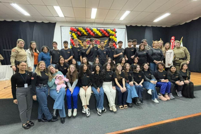 119 alunos das escolas estudais se formaram no projeto da PM de Gaspar