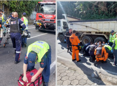 Acidente mobilizou um grande aparato de socorro em Blumenau