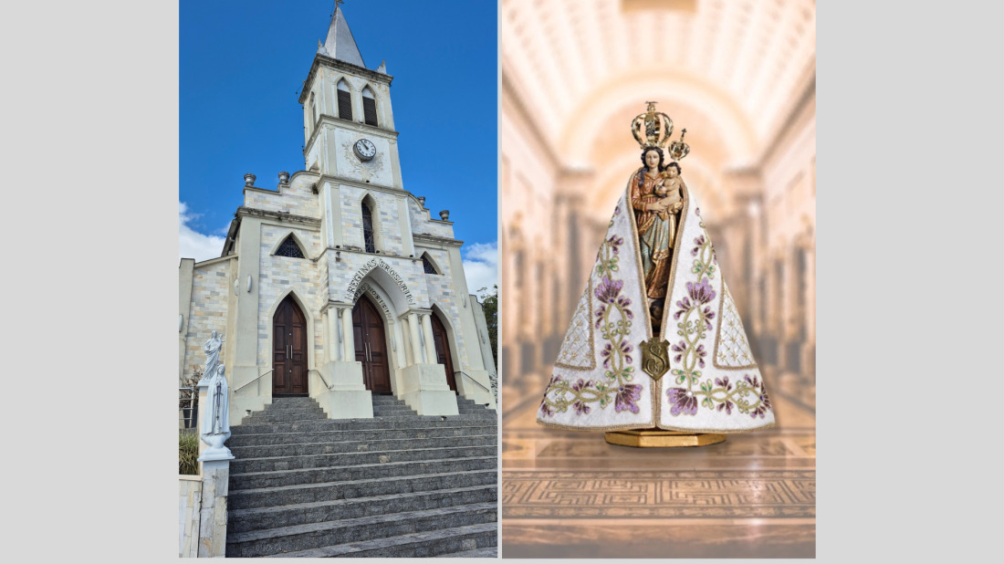 A igreja do Barracão e a santa Virgem de Nazaré