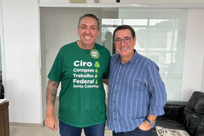 Ciro Quintino, candidato a deputado federal, destaca propostas para ampliar investimentos em sa&uacute;de e infraestrutura em Gaspar.