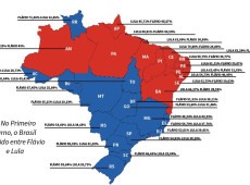 No Primeiro Turno, o Brasil dividido entre Fl&aacute;vio e Lula