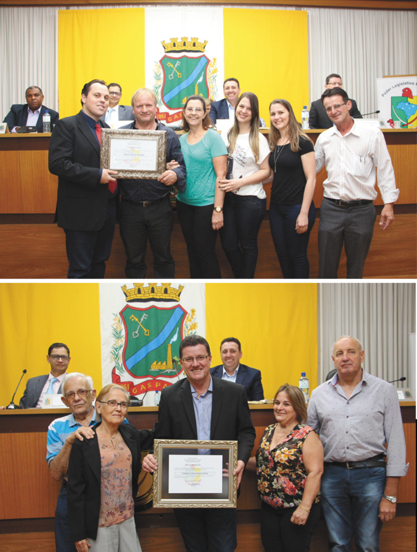 Câmara homenageou os gasparenses Inês e Marafon
